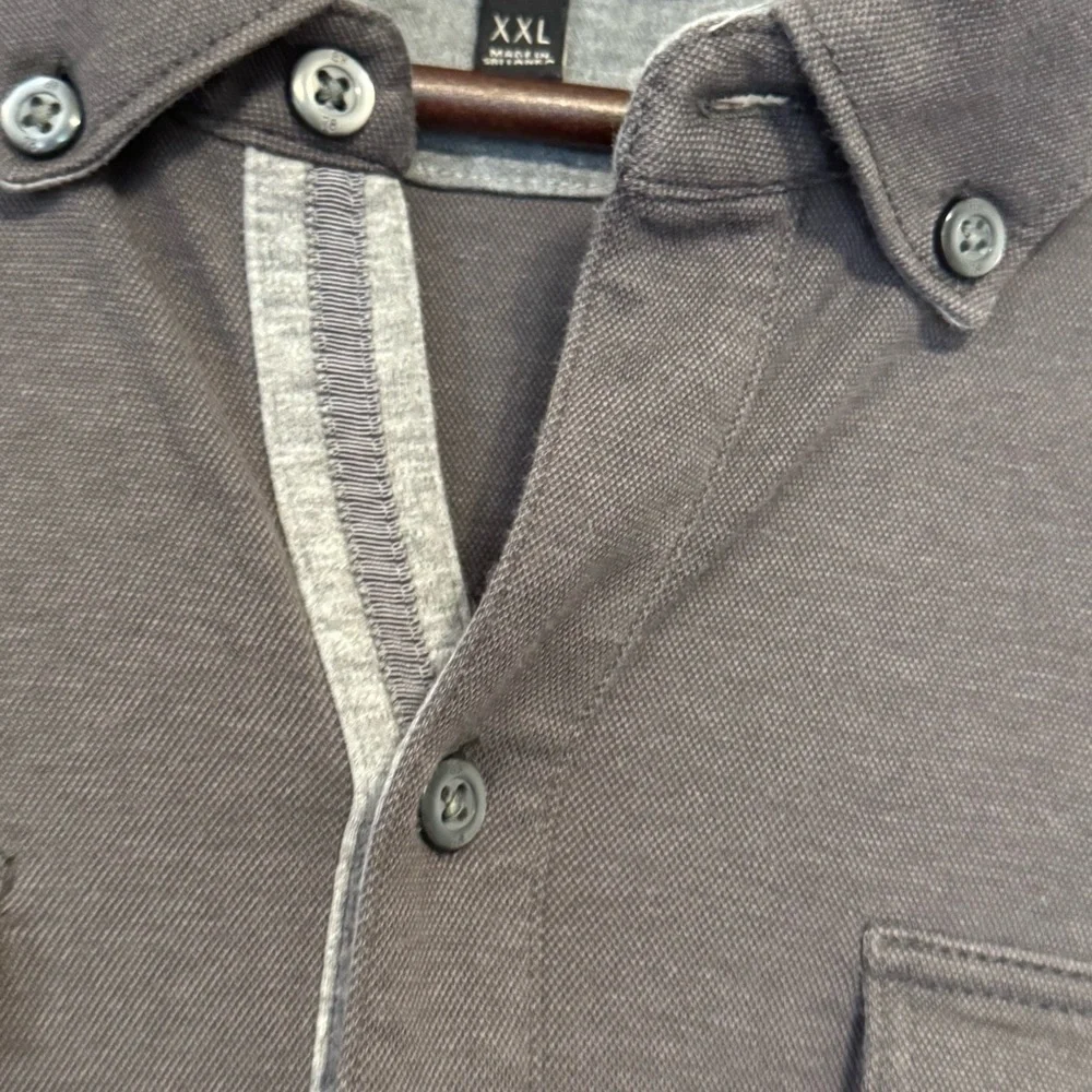 Banana Republic Luxury Touch Gray Long Sleeve Button Down Shirt